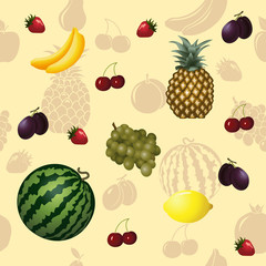 seamless pattern fruits and berries