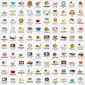 Restaurant Flat Icons Set-Isolated On White Background.Vector Illustration,Graphic Design.For Web,App,Websites,Print,Presentation Templates,Mobile Applications And Promotional Materials.Asian Concept