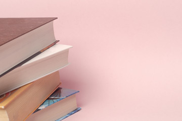 Vintage old books onon  light background