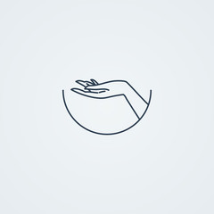 Vector icons with a graceful female hand in a beautiful setting.