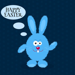 Cartoon rabbit. Greeting card with Easter rabbit. Easter Bunny. Vector illustration