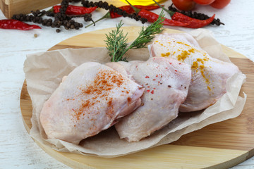 Raw chicken thights