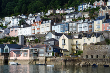 Fototapeta na wymiar A morning view of Dartmouth, Devon, England, taken from the Kingswear Ferry,