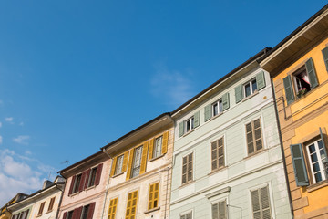 Fototapeta na wymiar Colored Houses, Orta San Giulio - Italy