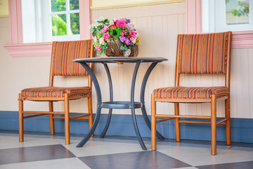 Vintage reception or waiting room.