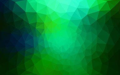 Fototapeta na wymiar Multicolor green, blue polygonal design pattern, which consist of triangles and gradient in origami style.