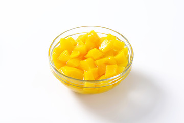 Canned peach pieces