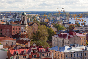 Obraz premium Vyborg (Viipuri), panorama view in sunny autumn day. Russia.