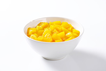 Canned peach pieces