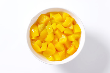 Canned peach pieces