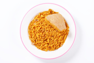 Plate of grated gingerbread