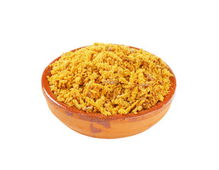 Bowl of grated gingerbread