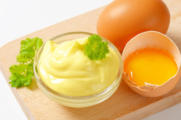 Bowl of homemade mayonnaise