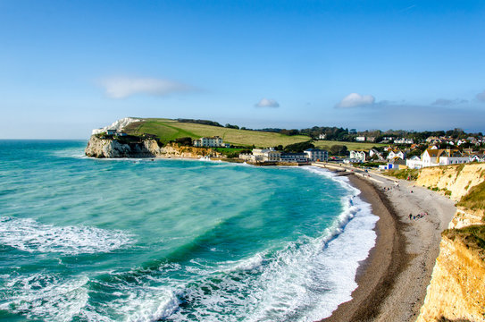 Freshwater Bay and Tennyson Down on the Isle of Wight, UK
