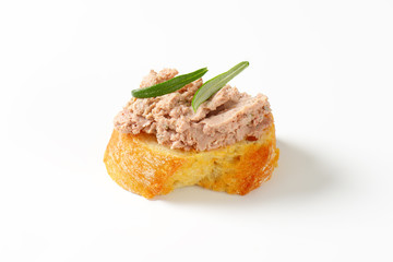 Slice of bread with liver spread