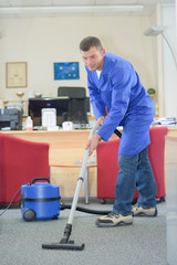 vacuum cleaning in the office