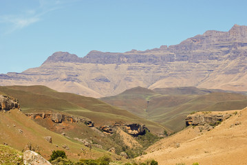 Drakensberg Dragon mountains landscape in South Africa