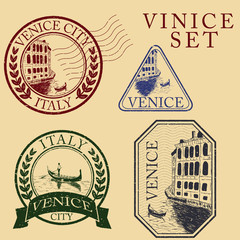 Streets in Venice.  Stamp set