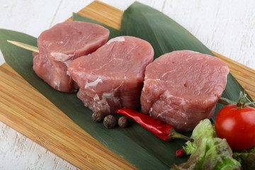 Raw pork fillet mignon