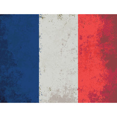 Grunge styled flag of France