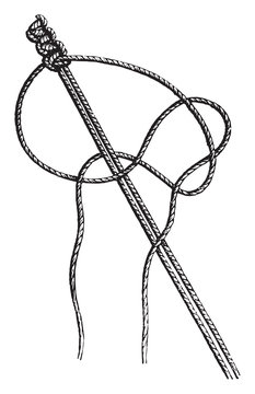Detail of the intercrossing of son, vintage engraving.