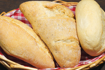 Various types of bread rolls, cakes, bun