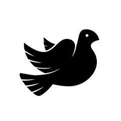 Stylized pigeon of peace black icon on white