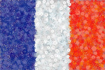 Flag of France with flowers