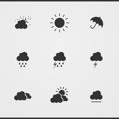 weather silhouette icon set