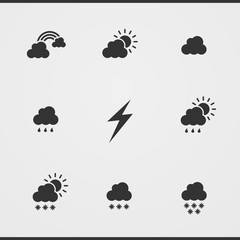 weather silhouette icon set