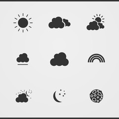 weather silhouette icon set