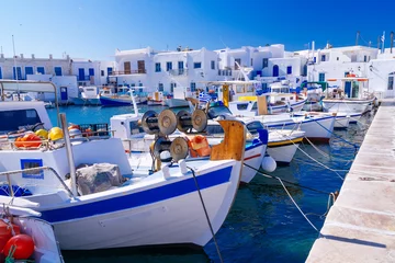 Beautiful famous traditional quaint fishing village of Naoussa, Paros island, Greece © aetherial