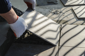 Laying Ceramic Tiles.