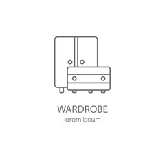 Wardrobe wood furniture logotype design templates