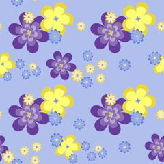 blue flowers.seamless pattern