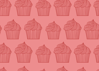 Cupcakes Muster Tapete nahtlos