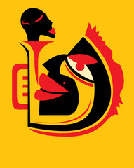 Abstract Jazz Art, African Style (Vector Art)