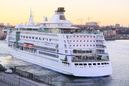 Stockholm, Sweden - March, 16, 2016: The image of a cruise ship near Stockholm, Sweden