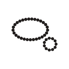 Flat icon in black and white beads bracelet