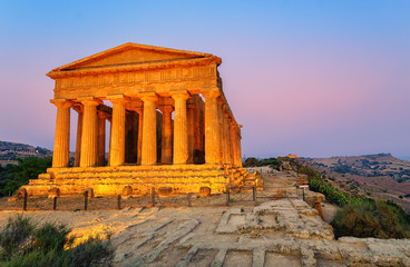 Temple of Concordia, Agrigento, Sicily, Italy - obrazy, fototapety, plakaty