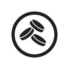 Flat icon in black and white coins