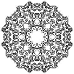 Vector henna tatoo mandala. Mehndi style.
