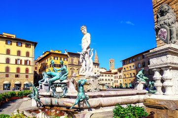 Fontein van Neptunus, Florence, Italië