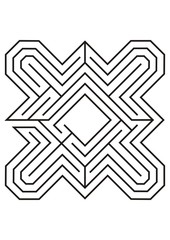 Labyrinth black and white line illustration
