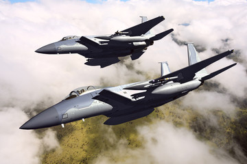 F-15C Eagle 3D illustration model in flight