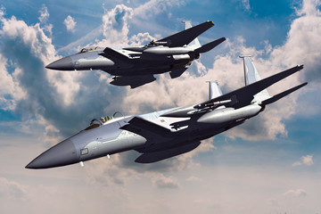 F-15C Eagle 3D illustration model in flight