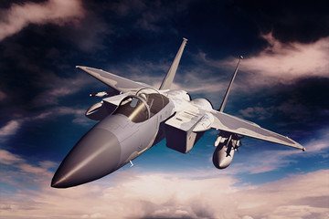 F-15C Eagle 3D rendering vintage effect