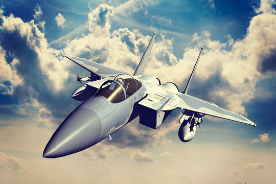 F-15C Eagle 3D rendering vintage effect