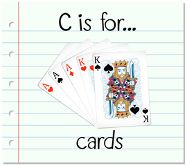 Flashcard letter C is for cards
