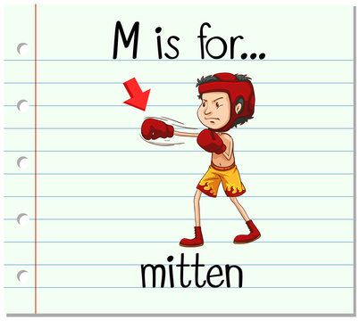 Flashcard letter M is for mitten